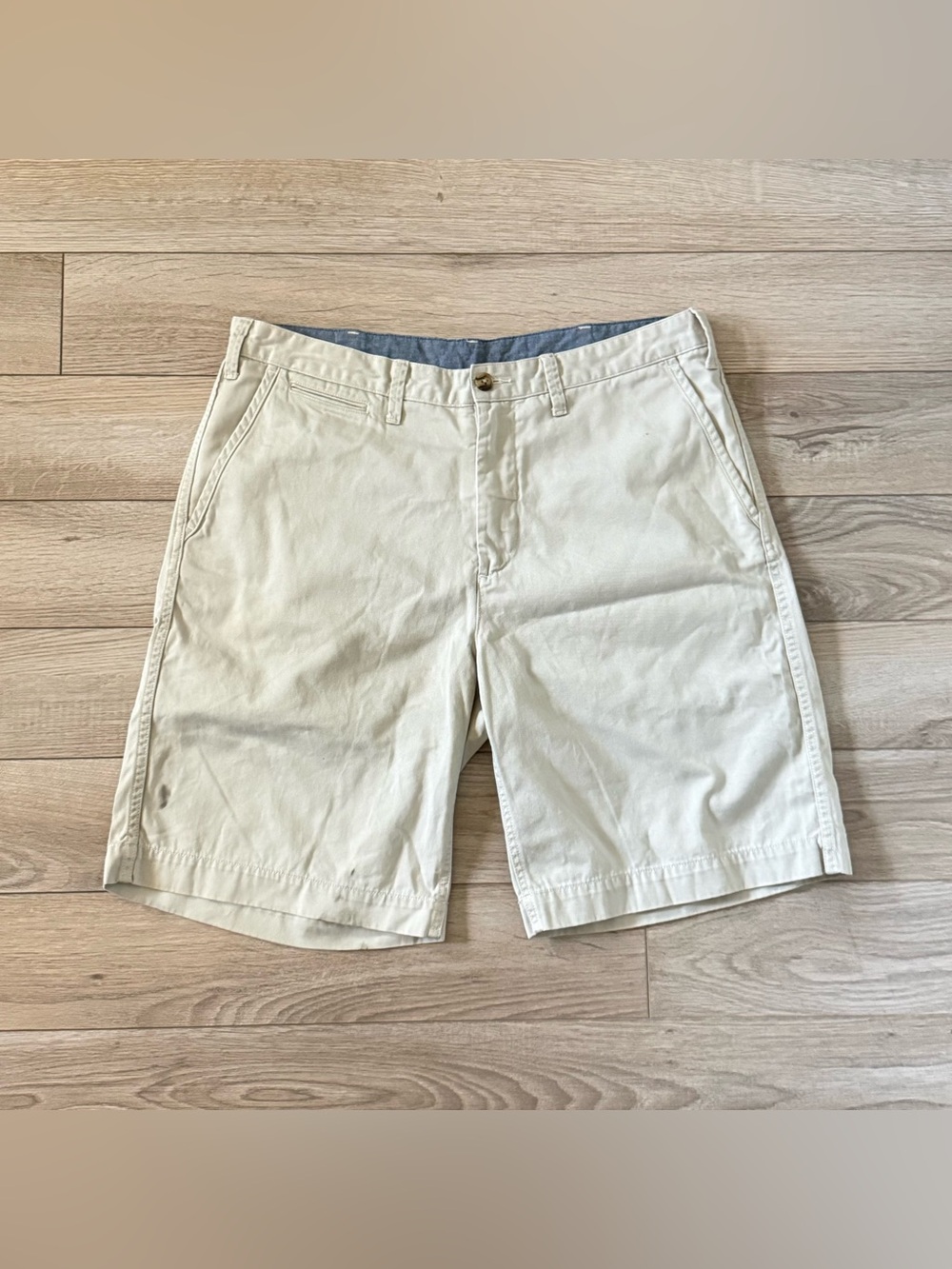 Distressed Polo Ralph Lauren Cream Chino Shorts Size 34